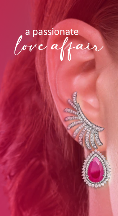 red ruby earrings from hueb